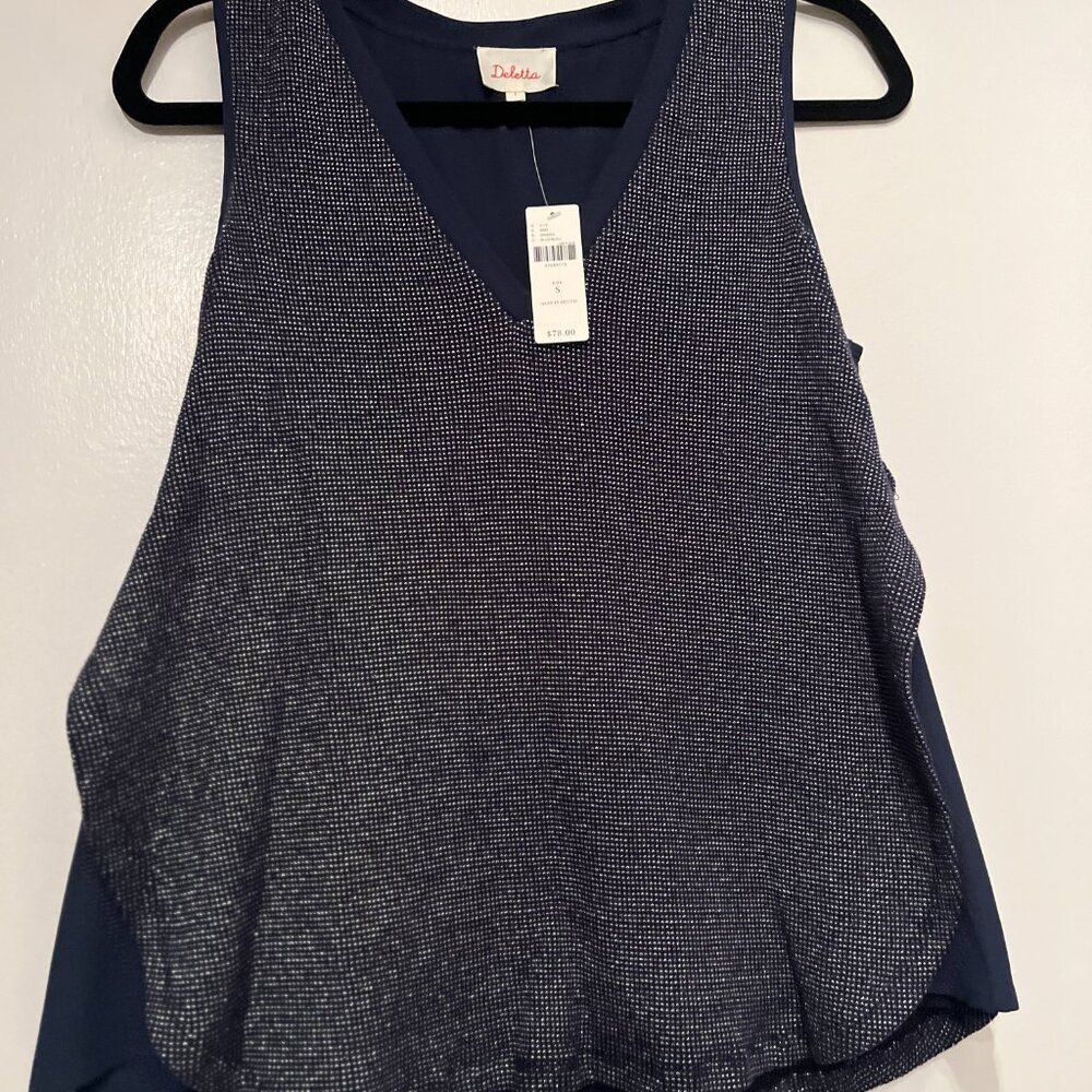 Deletta Anthropologie Black‎ Sparkly Tank Women’s Small NWT 💗